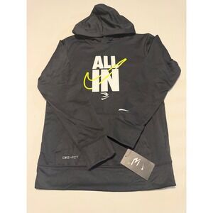 Nike 3Brand Russell Wilson Boys Black Dri-FIT All In Hoodie 9Q0402-023 Size L
